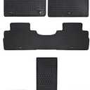 Car Floor Mats Custom Fit for 2020 2021 2022 2023 2024 2025 Kia Telluride 3 Row Odorless Washable Heavy Duty Rubber (All Weather) Floor Liners Front and Rear Row Set Black