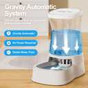 Automatic Gravity Water Dispenser for Dogs, 1-Gallon Stainless Steel Water Bowl Dispenser, 100% BPA-Free Dog Water Fountain Dispenser for Small&Medium Dogs, Cats, Puppies(White)