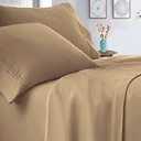 Mayfair Linen 100% Cotton Bed Sheets Queen Set  500 Thread Count Cotton Sheets for Queen Size Bed, 4 PC Set (Cocoa Taupe), Ultra Soft, Cooling, Sateen Weave 16" Deep Pocket Bedsheet for Hot Sleepers