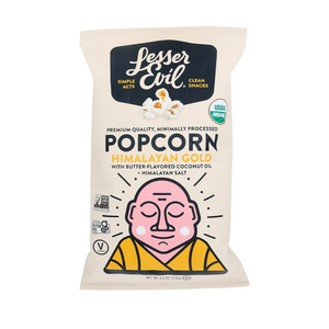 Lesser Evil Organic Himalayan Gold Popcorn, Gluten Free, Non GMO, 4.6 Ounces (Pack Of 24), BBD: SEP 12/2026