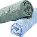 TADO MUSLIN Organic Cotton Muslin Bassinet Sheets, 2 Pack – Soft, Breathable, Universal Fit for Oval, Rectangle & Hourglass Mattresses, Machine Washable, Neutral Colors for Baby Boys & Girls