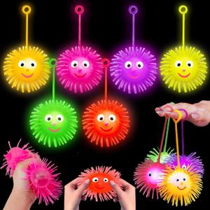 Basytodio 24 PCS Light Up Balls Party Favors for Kids 4-8 8-12 Sensory Squeeze Toys Bulk LED Puffer Balls Classroom Kids Prizes Goodie Bags Stuffers Pinata Fillers Birthday End of Year Students Gifts