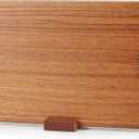 Solid Teak Wood Cutting Board One Piece Non Glued Thick Crack Resistant Wooden Chopping Board with DeepJuice Grooves Built in Handles for Kitchen Meat Vegetables Chese 14 X 9.5 Inch (Large)
