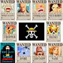 TYZZHOA 15inx11in Anime One Piece Wanted Bounty Posters , New Edition, 10 Straw Hat Pirates Crew Zoro, Sanji, Luffy, a Set of 11PCS