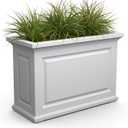 Mayne Nantucket Trough Planter Self-Watering, Weather-Resistant Planter for Flowers Durable Outdoor Design for Patio, Porch, or Entryway, 36" L x 16" W x 24" H