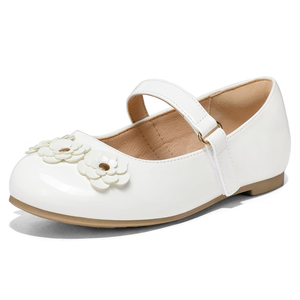 Girl's Ballet Flats Non-Slip Soft Mary Jane Walking Party Dress Shoes for Toddler/Little Kid/Big Kid, Size 11, White