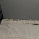 ENJOYBRIDAL Beige Curtains Crochet Lace Patchwork Drapes Curtains 84 Inch Length 2 Panels Tassel Rod Pocket Semi-Sheer Boho Bedroom Living Room Farmhouse Rustic Window Curtain Panels