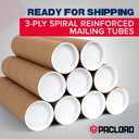2" x 20" Reinforced Kraft Paper Mailing Tube, Pack of 4 Tubes with 8 Caps – Secure USPS Approved Poster Tube – Made in USA Cardboard Tube for Shipping and Storing Posters, Prints, Artwork
