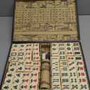 Cedilis Chinese Mahjong Game Set with 146 Large Tiles(1.4", Ivory), 2 Dice and Red Carrying Case for Chinese Style Game, Family Gathering