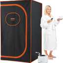 VEVOR Portable Steam Sauna Tent Full Size, 1000W Personal Sauna Kit for Home Spa, Detoxify & Soothing Heated Body Therapy, Time & Temperature Remote Control with Floor Mat