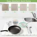 Large Stone Dish Drying Mats for Kitchen Counter, 24x16 Quick Dry Absorbent Drying Matt Kitchen Counter, Diatomaceous Earth Dish Drying Mat, Collapsible Dish Mat Dish Pads for Drying, Peal White