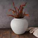NiHome 7.8" Rustic Ceramic Vase with Bubble Texture, Handmade Clay Flower Vase with Pad, Vintage Farmhouse Boho Decor Centerpiece for Living Room, Bedroom, Shelf, Mantel, Entryway