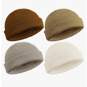 SATINIOR 4 Pieces Trawler Beanie Watch Hat Roll up Edge Skullcap Fisherman Beanie Unisex. Size 12 M