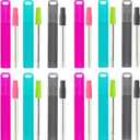 NAIVELY-Reusable Straws 12 Pack Collapsible Portable Stainless Steel Straws, with Plastic Housing Silicone Tips and Cleaning Brush, Retractable Travel Straw ((Gray, red, blue)*4)