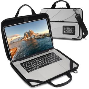 Laptop Case Hard Shell Laptop Bag for Men Women with Shoulder Strap (14.1-15.6 inch laptop case, Silver)