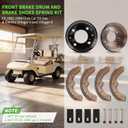 10L0L Golf Cart Brake Hub Drums & Brake Pads/Shoes & Spring Kit fit Club Car DS 1981-1994,DS Brake Repair Set OEM# 1011137,101146302, 101816301, 1011433, 1015757, 101880701