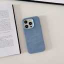 MKA Compatible with iPhone 16 Series Magnetic Case  Luxury Denim Look Fabric Cover with Strong Magnetic (Compatible with MagSafe) Alignment, Camera Protection (Sky Blue, for iPhone 16)