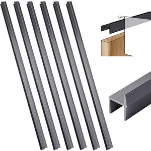 Leinuosen 6 Pcs File Cabinet Rails PVC Hanging Black Document Cabinet Rails for Drawer Sides Letter Size Office File Drawer Holder Organizer Storage, 15.8 Inches Long(1/2 Inch Wide)