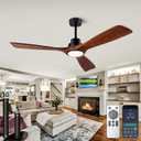 52 Inch Ceiling Fan with Lights, Remote/APP Control, Reversible DC Motor