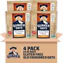 Quaker Gluten Free Old Fashioned Rolled Oats, Non GMO Project Verified, 24oz Resealable Bags (Pack of 4) USDA Organic Exp. 09/22/26