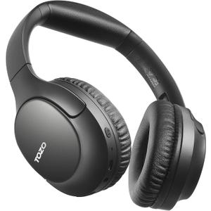 TOZO Bluetooth 5.4 Over Ear Headphones, ENC Call Noise Cancelling Mic, Foldable Wireless Headset, 70H Playback, Deep Bass Stereo Sound, Customizable EQ via Button & App, for Travel and Home, Upgraded (Black)