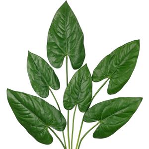 Hollyone 6 Pack Artificial Anthurium Leaves with Stems Real Touch Faux Anthurium Safari Leaf Fake Palm Tropical Plants for Vase Hawaiian Luau Party Jungle Beach Table Home Wedding Kitchen Decor