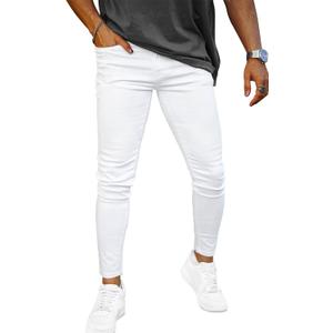 GINGTTO Men's Ripped Jeans Slim Fit Skinny Stretch Jeans Pants (32W x 28L, White)