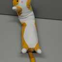 Cute Cat Plush Long Body Pillow – Soft Cartoon Stuffed Animal Doll, Kawaii Cat Plushie Cuddle Toy Gift for Kids, Girls & Girlfriend (Brown, 19.7 Inch)