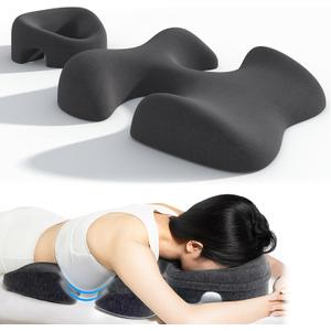 Breast Pillow and Face Down Pillow for Massage Set, Women's Massage Bolster Sleeping for Bed with Non-Slip Bottom, Home Head Chest Cushion for SPA-Dark Gray