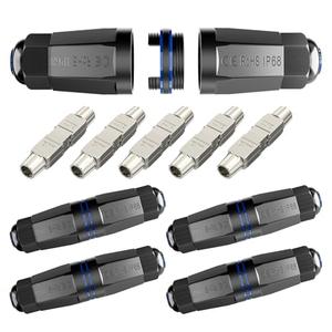 VCELINK CAT7 Shielded Waterproof Ethernet Coupler IP68 – Supports PoE and Outdoor use, Tool Less Ethernet Cable Extender PoE+ for Cat7/Cat6A Network Cables, 4 Pack