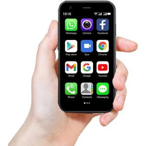 Mini 3G Smartphone Unlocked, 3.0" HD Android Dual Sim Quad Core Face ID Mini Premium Child Small Cell Phone World's Smallest Student Pocket Cellphone, 2+16GB Black