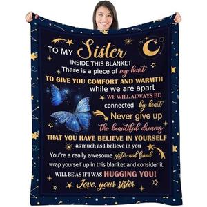 INXENG Sister Blanket, 40"x50" - Sister Birthday Gifts Butterfly, Sisters Gift for Women Birthday, Mothers Day, Christmas, Pack of 3 