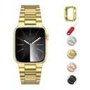 COGIFT Compatible with Gold Apple Watch Band 41mm 40mm 38mm, Business Stainless Steel Metal Watchband with Case for iWatch Series9/8/7/6/5/4/3/2/1/SE/SE2 Golden