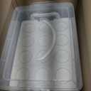 FEOOWV 3 Tier Cupcake Carrier with Lid,Holds 36 Cupcakes or 3 Large Cakes Food Transporter Container with 3 Tier Stackable Layer Insert