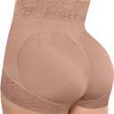 SHAPELLX Shapewear for Women Tummy Control Short Faja Body Shaper Compression Panties Mid Waisted Briefs Lace Underwear (Large, A5-mauve Brown)
