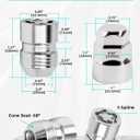 M12×1.25-5 Locks and 2 Key Wheel Locking Lug Nuts, Height 1.27" Cone Seat Anti-Theft Tire Locking Nut Replacement for GR86 EX35 EX37 M56