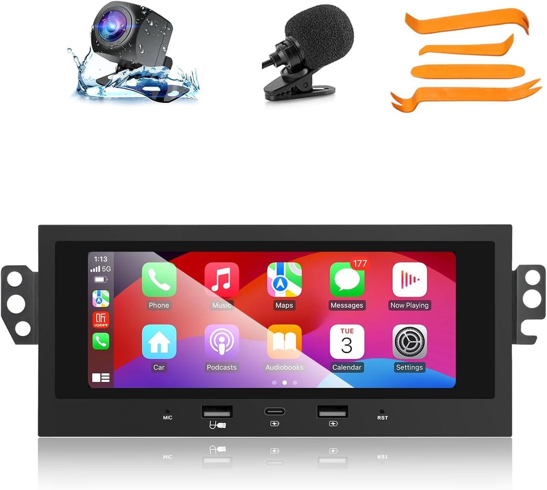 Car Radio for Chevy Camaro Blazer S10 Cavalier Malibu Venture/GMC Jimmy Sonoma (1996-2002) with Wireless Android Auto/CarPlay, Car Stereo Head Unit with AHD Backup Camera/Mic/GPS/USB/App Store 2G+32G