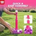 TOY Life T Ball Set for Kids 3-5 5-8, Toddler Baseball Set for Girls, T Ball Stand Sets, Tball Bating Tee Outdoor Indoor Toys for Toddler Girls