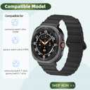 Silicone Watch Band Compatible for Samsung Galaxy Watch Ultra 47mm (2024), Adjustable Braided Band with Magnetic Clasp TPU Protective Case, Replacement Strap for Men Women