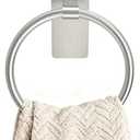 STWWO Brushed Nickel Towel Ring, Hand Towel Holder for Bathroom, Self Adhesive Hand Towel Rings for Bath, Kitchen, RV, No Drill Hole