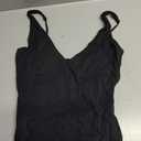 QINSEN Womens Double Lined Tank Tops Sexy V Neck Seamed Cup Adjustable Spaghetti Straps Camisole Shirts (Black, M)
