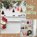 Faccito 8 Pcs Neutral Paper Christmas Tree Honeycomb Centerpiece Paper Honeycomb Christmas Tree with 2 LED Light Strings Holiday Hanging Decoration Table Centerpiece (Bright Color)