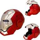 Iron Hero MK 5 1:1 Wearable Helmet :Voice, Touch, and Remote Control, Realistic Sound Effects, Can Cosplay and Collectible Figures for Man and Teen Ideal Gift Silver