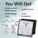 2 x Mom to Be Gifts - Pregnancy Announcement Keychain Set for Daddy and Baby - Parents to Be Jewelry Gift - New Dad First Time Mom Keyring - Future Mother Father Gift