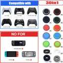 3 x 30 Pieces Controller Thumb Grips for PS5/4,Controller Thumb Caps for Xbox,Joystick Stick Grip for Switch1/2 Pro Controller,Precision Rings&Thumb caps Set(Red&Blue&Green) A&D