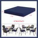 Favoyard Outdoor Chair Cushion Set of 4 Rainproof & Color Fade Resistant 17 x 16 x 2 in Square Corner Patio Furniture Cushions with Waterproof Hidden Zipper Attach Ties for Dining Table Chairs Seats