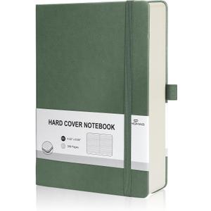 Lined Journal Notebook, 360 Numbered Pages(With page number), Thick Journal for Writing B5 College Ruled Notebook, 100gsm Lined Paper, Leather Hardcover, 9.8'' X 6.9''-Morandi Green