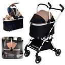 Pet Stroller for Small Dogs & Cats Under 20 lb with Detachable Carrier, Converts to Car Seat, Ultra-Lightweight only 11lb, One Hand Fold
