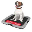 Pee Pad Holder for Dogs and Puppies, Potty Training Tray with Secured Latches, Non-Skid Feet, Leak Protection, Easy Clean Surface, Fits 22"x 22" Puppy Pads, Black/Gray
