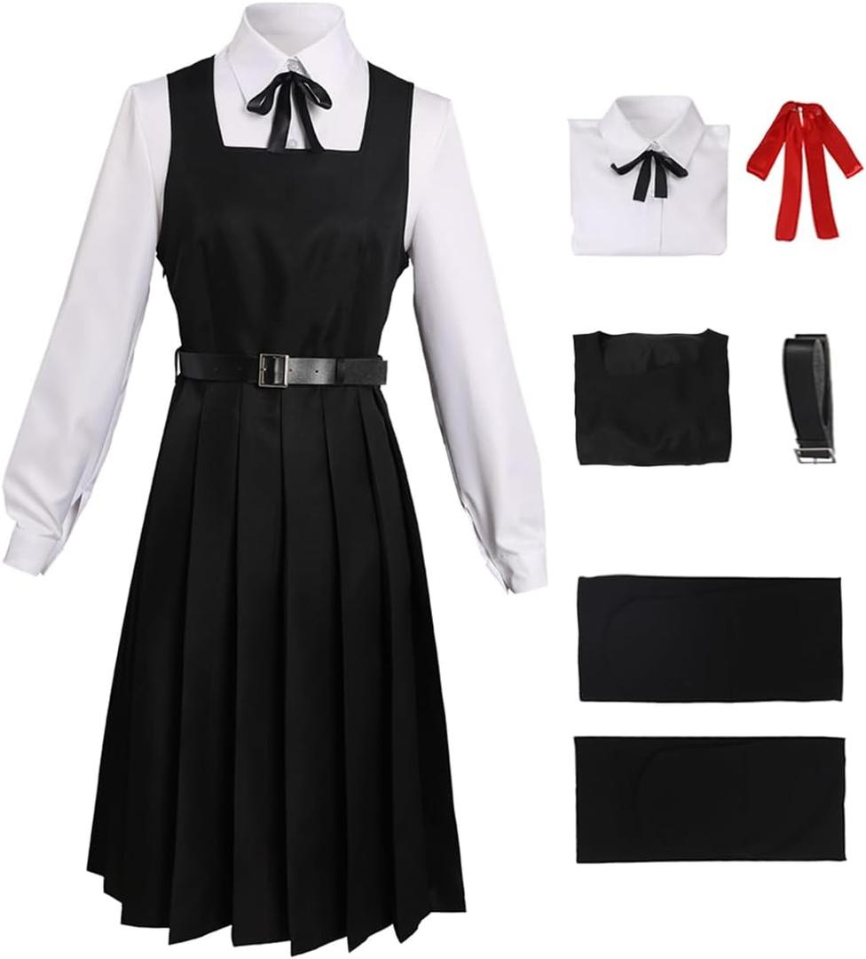 Wolancy Cosplay Costume School Outfit Uniform Dress Shirt Cloak Jacket Skirt Suit Set (Large, Mitaka Asa)